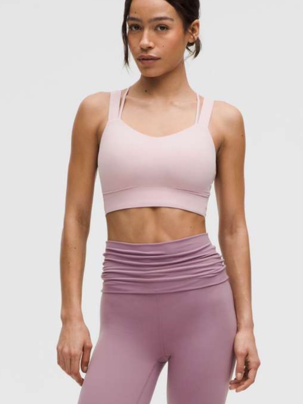 Lululemon Like a Cloud Longline Bra Light Support, D/DD Cup Pink Haze Size 6